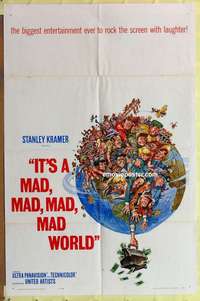 b436 IT'S A MAD, MAD, MAD, MAD WORLD one-sheet movie poster '64 Jack Davis