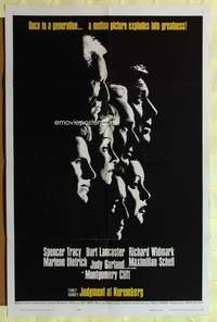 b453 JUDGMENT AT NUREMBERG one-sheet movie poster '61 Spencer Tracy