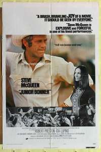 b459 JUNIOR BONNER style B one-sheet movie poster '72 Steve McQueen, rare!