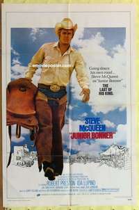 b458 JUNIOR BONNER one-sheet movie poster '72 cowboy Steve McQueen!
