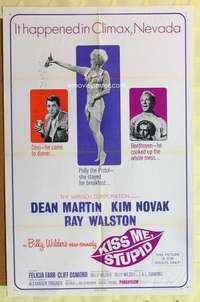 b468 KISS ME STUPID one-sheet movie poster '65 Billy Wilder, Kim Novak