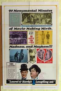 b483 LAUREL & HARDY'S LAUGHING '20s one-sheet movie poster '65 classics!