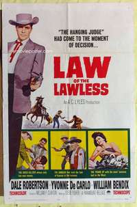 b484 LAW OF THE LAWLESS one-sheet movie poster '64 Dale Robertson, de Carlo