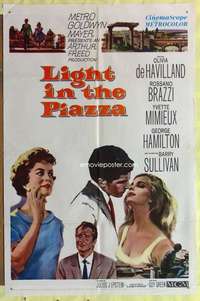 b503 LIGHT IN THE PIAZZA one-sheet movie poster '61 De Havilland, Mimieux