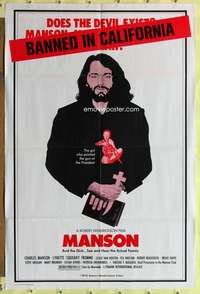 b539 MANSON one-sheet movie poster R75 AIP banned in California!