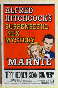 b547 MARNIE one-sheet movie poster '64 Sean Connery, Alfred Hitchcock
