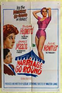 b553 MARRIAGE-GO-ROUND one-sheet movie poster '60 Susan Hayward, Newmar