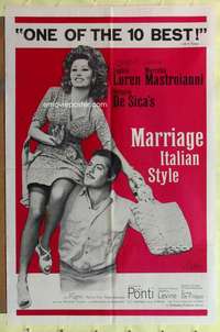 b549 MARRIAGE ITALIAN STYLE one-sheet movie poster '64 sexy Sophia Loren!
