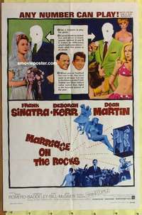 b552 MARRIAGE ON THE ROCKS one-sheet movie poster '65 Frank Sinatra