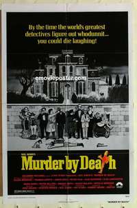 b585 MURDER BY DEATH one-sheet movie poster '76 Charles Addams artwork!