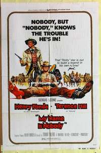 b594 MY NAME IS NOBODY one-sheet movie poster '74 Henry Fonda, Hill