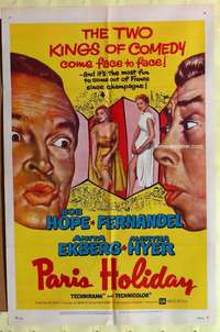 b649 PARIS HOLIDAY one-sheet movie poster '58 Bob Hope, Anita Ekberg