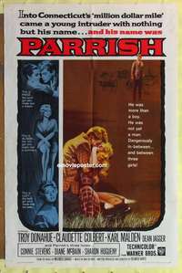 b651 PARRISH one-sheet movie poster '61 Troy Donahue, Claudette Colbert