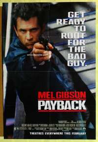 b656 PAYBACK DS advance one-sheet movie poster '98 Mel Gibson, Gregg Henry