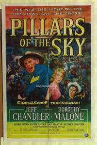 b664 PILLARS OF THE SKY one-sheet movie poster '56 Dorothy Malone, Chandler
