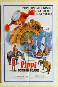 b666 PIPPI GOES ON BOARD one-sheet movie poster '75 Inger Nilsson, Swedish