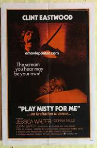 b670 PLAY MISTY FOR ME one-sheet movie poster '71 classic Clint Eastwood!