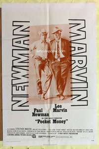 b672 POCKET MONEY one-sheet movie poster '72 Paul Newman, Lee Marvin
