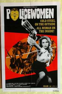 b680 POLICEWOMEN one-sheet movie poster '74 cold steel on the outside!