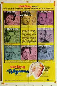 b681 POLLYANNA one-sheet movie poster '60 Hayley Mills, Jane Wyman
