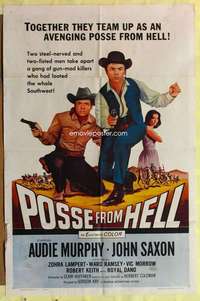 b688 POSSE FROM HELL one-sheet movie poster '61 Audie Murphy, John Saxon