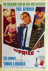 b694 PRIZE one-sheet movie poster '63 Paul Newman, sexy Elke Sommer!