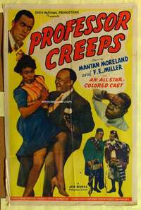 b697 PROFESSOR CREEPS one-sheet movie poster '42 Mantan Moreland, Toddy