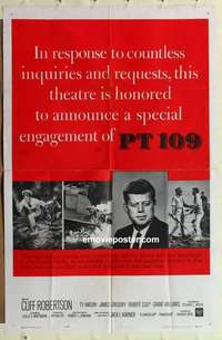 b699 PT 109 one-sheet movie poster R63 special JFK tribute re-release!
