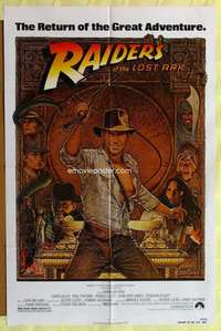 b703 RAIDERS OF THE LOST ARK one-sheet movie poster R82 Harrison Ford