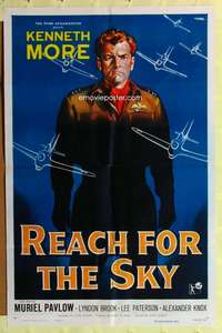 b709 REACH FOR THE SKY one-sheet movie poster '57 cool Kenneth More image!