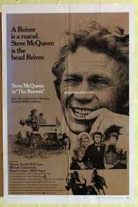 b711 REIVERS style B one-sheet movie poster '70 Steve McQueen is the head!