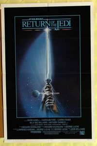 b712 RETURN OF THE JEDI one-sheet movie poster '83 George Lucas classic!