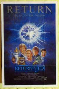 b713 RETURN OF THE JEDI one-sheet movie poster R85 George Lucas classic!