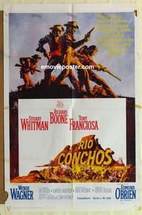 b719 RIO CONCHOS one-sheet movie poster '64 Boone, Whitman, Franciosa