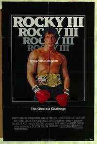 b724 ROCKY 3 one-sheet movie poster '82 Sylvester Stallone fights Mr. T!