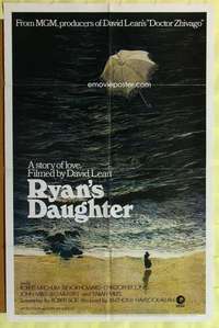 b727 RYAN'S DAUGHTER one-sheet movie poster '70 David Lean, rare pre-Awards
