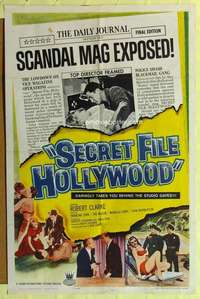 b737 SECRET FILE HOLLYWOOD one-sheet movie poster '61 scandals exposed!