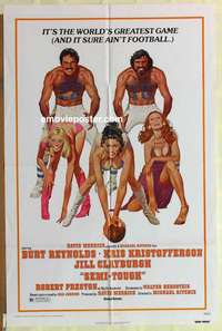 b740 SEMI-TOUGH one-sheet movie poster '77 football and sexy girls!
