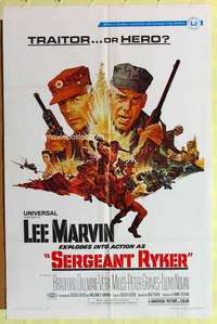 b744 SERGEANT RYKER one-sheet movie poster '68 Lee Marvin, Korean War!