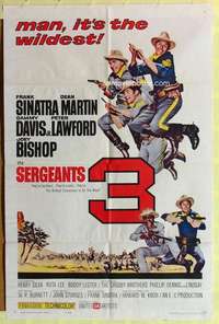 b745 SERGEANTS 3 one-sheet movie poster '62 Frank Sinatra, Dean Martin