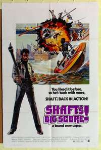 b756 SHAFT'S BIG SCORE one-sheet movie poster '72 mean Richard Roundtree!