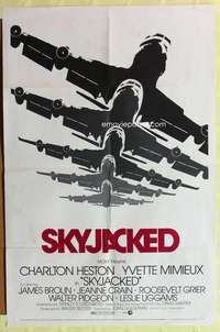 b778 SKYJACKED one-sheet movie poster '72 cool multiple airplane image!
