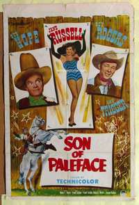 b786 SON OF PALEFACE one-sheet movie poster '52 Roy Rogers, Hope, Russell