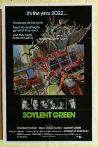 b794 SOYLENT GREEN one-sheet movie poster '73 Charlton Heston, Solie art!