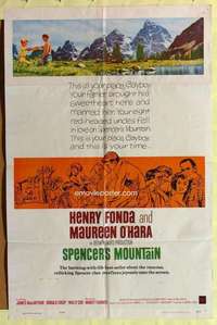 b800 SPENCER'S MOUNTAIN one-sheet movie poster '63 Henry Fonda, O'Hara
