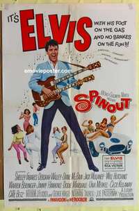 b803 SPINOUT one-sheet movie poster '66 Elvis Presley, rock 'n' roll!