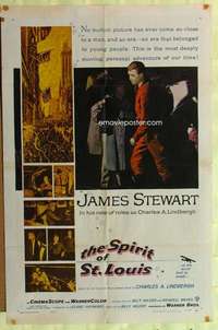 b804 SPIRIT OF ST LOUIS one-sheet movie poster '57 Jimmy Stewart, Wilder