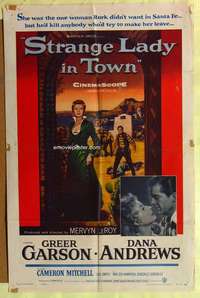 b824 STRANGE LADY IN TOWN one-sheet movie poster '55 Greer Garson, Andrews