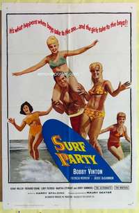 b851 SURF PARTY one-sheet movie poster '64 Bobby Vinton, Patricia Morrow