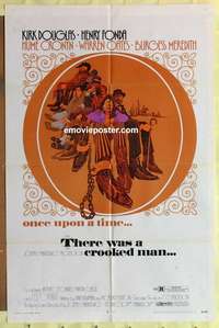 b879 THERE WAS A CROOKED MAN one-sheet movie poster '70 Douglas, Fonda